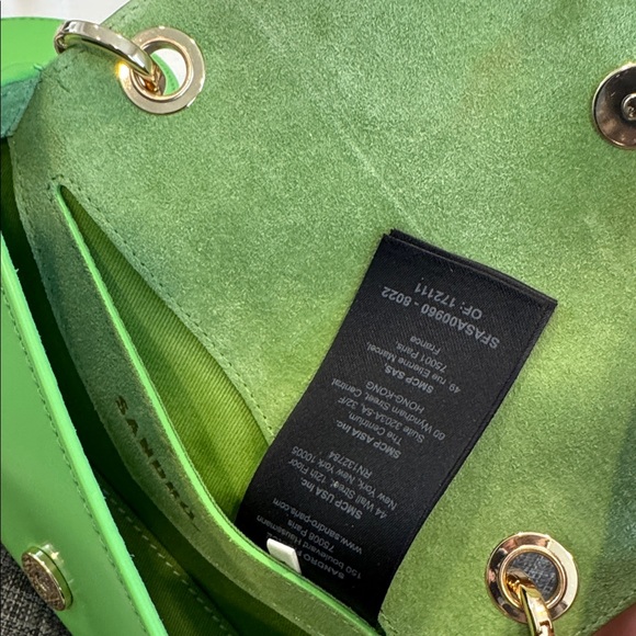 Sandro Bag Totemo Green Leather Shoulder Bag Set - Picture 14 of 17